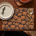 thumbnail image 4 of Halloween Jack O Lanterns on Dark Background Summer Placemats Table Placemats Set Of 6-Linen Kitchen Washable Placemats Table Mats 11.8"x17.7" Non-Slip Heat Resistant, 4 of 5
