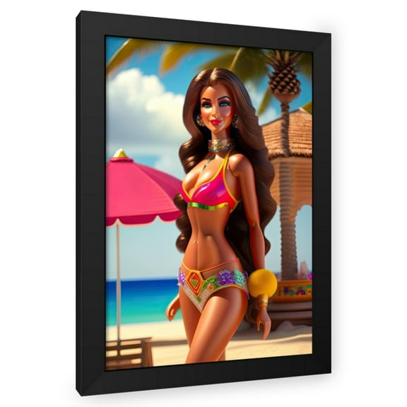 Stephen Chambers 17x24 Black Modern Wood Framed Wall Art Titled - Barbie 10