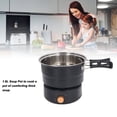 thumbnail image 3 of Multifunctional Cooking Pot, 500W 1.6L Portable Electric Cooker with Foldable Handle for Camp Dorm, Detachable Ramen Cooker, Easy Temperature Adjustment, Even Heating Design, 3 of 7