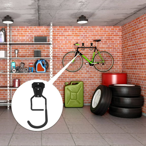 FOMIYES 4pcs Iron Garage Wall Hooks Black for Tool Storage and Garage Organization