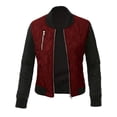 thumbnail image 1 of Veste Bomber Décontractée à Fermeture Éclair Automne Hiver pour Femmes Manteau Patchwork Ample, 1 of 7