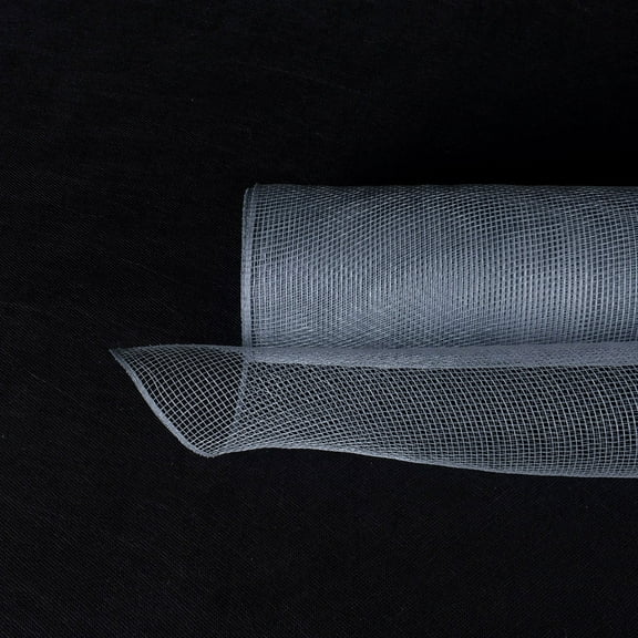 Silver - Floral Mesh Wrap Solid Color - ( 10 Inch x 10 Yards )