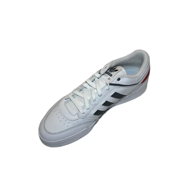 Adi - das MEN'S WHT/GRAY/RED DROP STEP LOW SNEAKERS US 13/F48/ UK 12 1/2