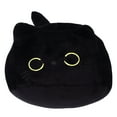 thumbnail image 1 of Almohadas de felpa de gato negro, juguete negro, lindos ojos grandes, decoración para el hogar súper suave, muñeco de animales de peluche de gato, 1 of 5