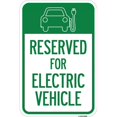 thumbnail image 1 of SignMission A-1218-23209 12 x 18 Po Panneau en Aluminium - Réservé aux Véhicules Électriques avec Graphique, 1 of 1
