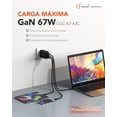 thumbnail image 3 of QUAMTUM PERSONAL AUDIO 67W Cargador GAN con 3 puertos, USB C y USB A, Cargador Plegable y Portátil p, 3 of 4