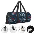 thumbnail image 3 of Fotbe Navy Blue Geometric Bolsa Deportiva de Lona Plegable con Estampado, Bolsa de Gimnasio con Bolsillo Seco/Húmedo, Bolsa de Viaje Ultraligera de Gran Capacidad, 3 of 6