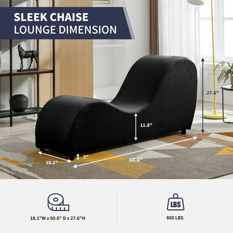 ijuicy Modern Velvet Yoga Chair for Adults, Curved Chaise Lounge