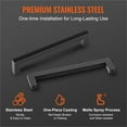 thumbnail image 5 of VEVOR Cabinet Pulls Stainless Steel Modern Kitchen Cupboard Door Handles for Kitchen Bathroom Bar Hardware Matte Black 5.03in - 10Pack, 5 of 5