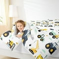 thumbnail image 4 of Homewish Crane Bulldozer Excavator Bedding Comforter Set,Equipped Truck Twin Comforter Sets,White Yellow Bedding Set,Microfiber Bedroom Decor,2pcs, 4 of 8