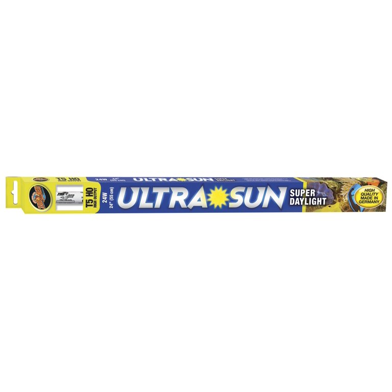 Zoo Med Ultra Sun T5 High Output Daylight Bulb – 2 Pack, 24W, 22-Inch – Super Bright For Aquariums & Reef Tanks