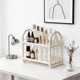 thumbnail image 4 of TIELUTT Double Layer Desktop Storage Rack Desk Mini Sponge Tray for Kitchen Dish Storage Water Bottle Rack Organizer Dish Drying Rack over the Stainless Steel Corner Strainers for Kitchen, 4 of 4