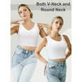 thumbnail image 4 of 4 Pack Women Crop Tank Tops Ribbed Cotton Seamless Basic Sleeveless Reversible V Neck Crop Tops Summer, 4 of 6