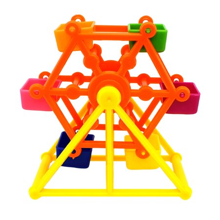 Creative Bird Foraging Toys Rotation Wheel Colorful Feeding Cage Accessories Training Pecking for Lovebird Cockatiel Parakeets Canary