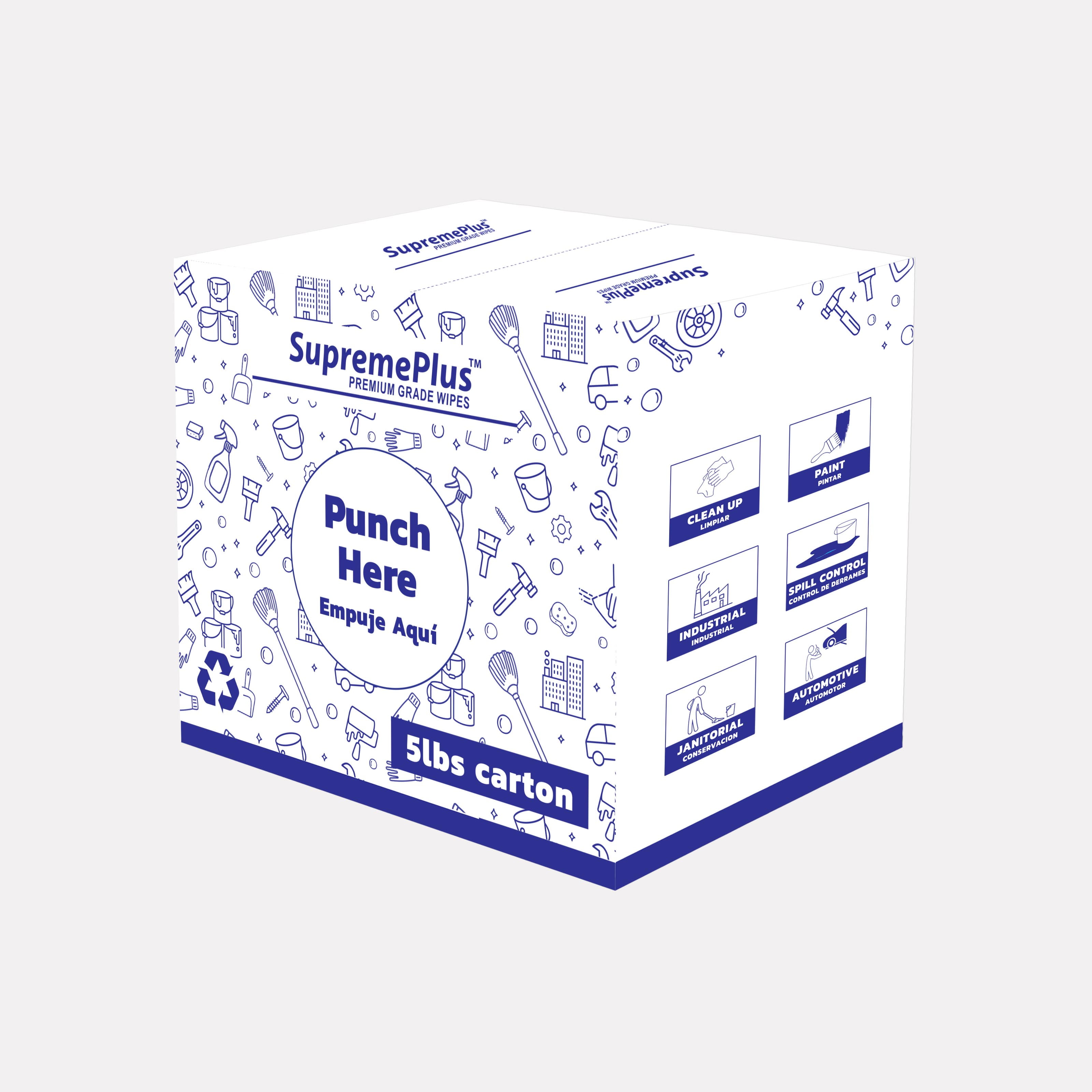 SupremePlus Knit T Shirt Rags for Cleaning 5 lbs Box of Rags Commercial Multipurpose Cotton Household Cleaning Cloths & Wipes, White, 45 Count