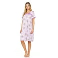 thumbnail image 2 of Lati Fashion Women Nightgowns Short Sleeve Female Nightgowns & Sleepshirts Purple Size 3X, 2 of 4