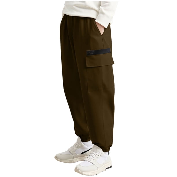 Cowsor Kids Solid Color Sweatpants Casual Elastic Waist Joggers Pants Comfort Loose Fit Athletic Pants Running Trousers