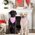 thumbnail image 4 of Dog Bandana Girl Large 2PCS, Pink Spring Scarf, Durable Triangle Reversible Bibs Handkerchief for Puppy Pet, 4 of 5
