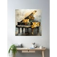 thumbnail image 2 of Abstract Grand Piano With Music Notes Print Poster Wall Art, Modern Wall Decor For Living Room Bedroom, 24x24 UNFRAMED, 2 of 3