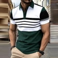 thumbnail image 2 of Xcmzpl Golf Shirts for Men Quick Dry Performance Short Sleeve Striped Color Block Moisture Wicking Collared Shirt S-5XL, 2 of 7