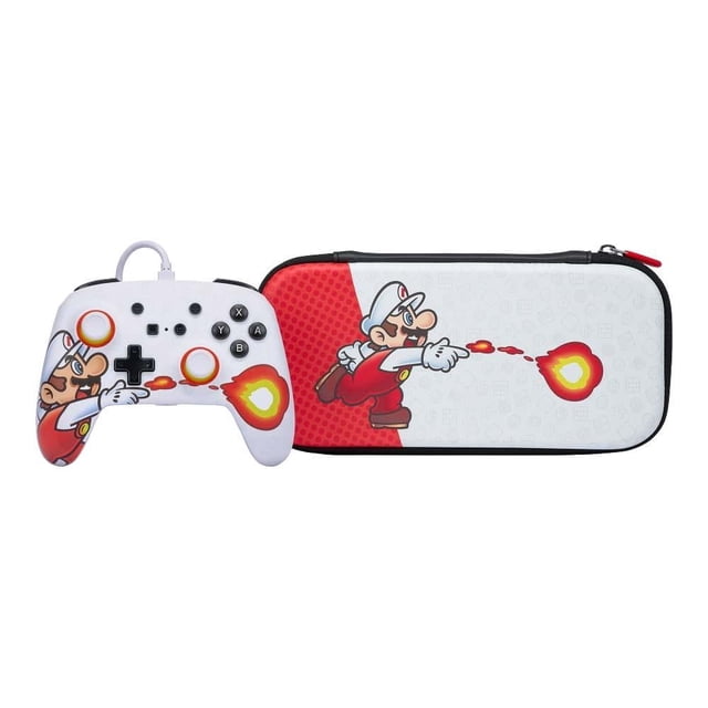 Bundle Nintendo Switch Control alámbrico Fire Mario Slim Case