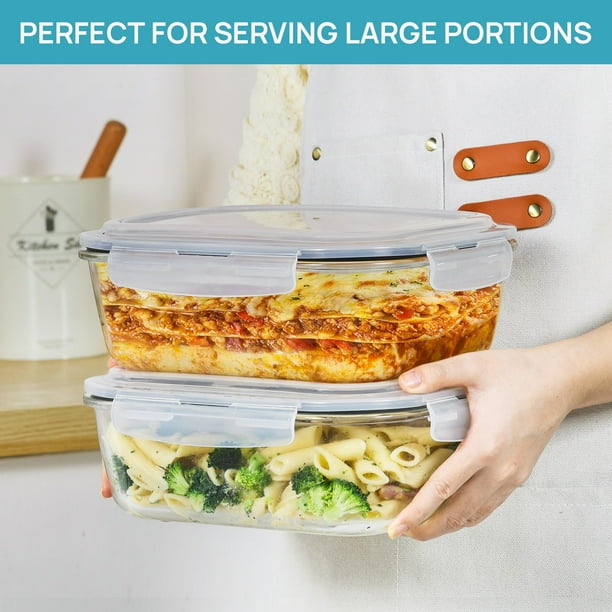 Vtopmart 2Pack 2260ml/ 76.4oz Large Glass Storage Containers with