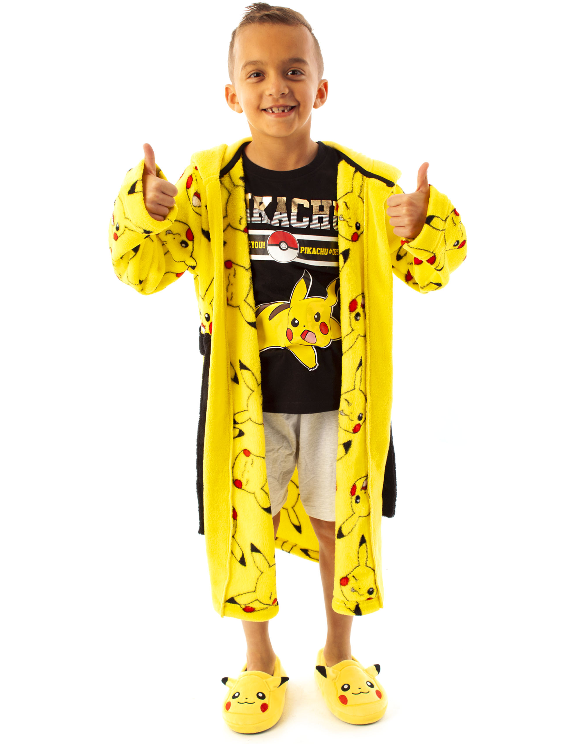 Pokémon Peignoir et Ensemble de Pyjamas Pikachu | Peignoir Pikachu pour Garçons | Merchandise Officiel de | Jaune |7-8 Ans