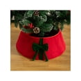 thumbnail image 4 of YFTDEF Christmas Tree Collar, 23.6 Inch Velvet Red Bow Decoration for Holiday Home Decor, 3D Apron Cover for Christmas Tree Bottom, Space Saving, Reusable Holiday Decoration, 4 of 6