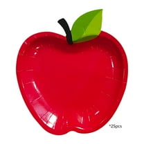 CuiLiyq Christmas Party Dinner Plates, 25 PCS 9 Inch Red Apples Shaped Paper Plates, For Christmas Family Parties Tableware
