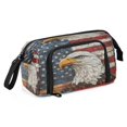 thumbnail image 2 of Nylon Fish Mouth Pencil Case with Large Capacity Zipper Pencil Pouch Majestic Bald Eagle Pencil Bag Organizers, 2 of 7