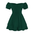 thumbnail image 5 of Feancey Women's Off Shoulder Rompers Dressy Casual Jumpsuits Ruffle Summer One Piece Shorts Trendy 2025 Clothes Today's Sales Army Green S, 5 of 10
