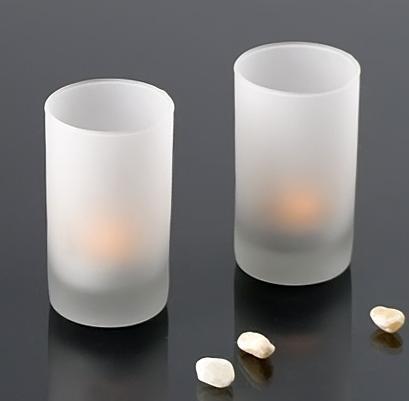 frosted candle holder