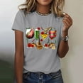 thumbnail image 2 of DondPO Women's T-Shirts De Women's Wine Glass Mexican Printed Shirt Short Sleeve Round Neck T Shirt Fashion top Casual Summer Clothing Clothes Shirts for Women Womens tops Gray 3XL, 2 of 4
