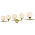 thumbnail image 2 of Living District Cordelia 5 Light Brass And Frosted White Bath Sconce, 2 of 5