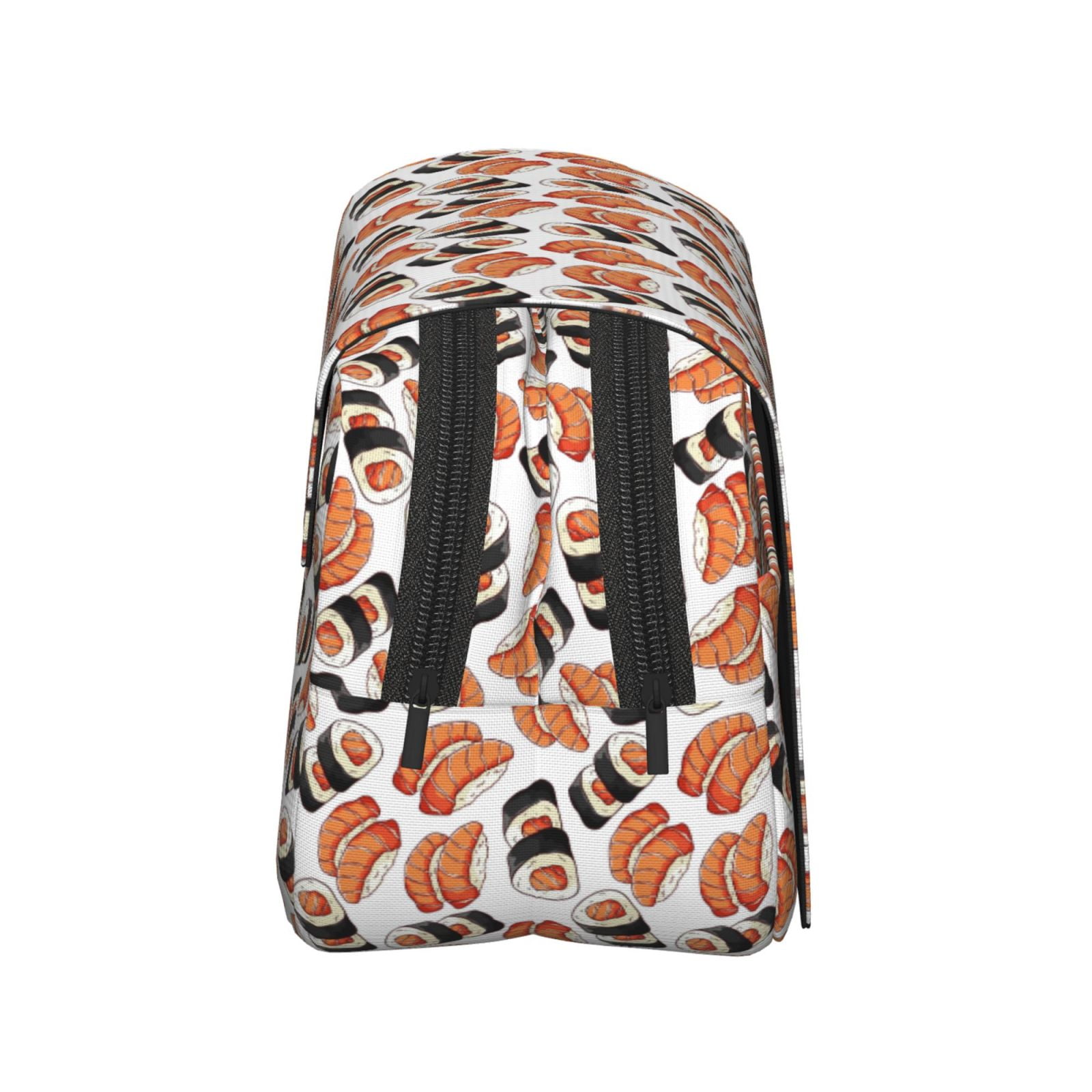 Rateoe Sushi Roll Pattern Double Clamshell Pen Case, Storage Organizer with Two Zipper Compartments– Holds Up to 50 Pencils & Pens