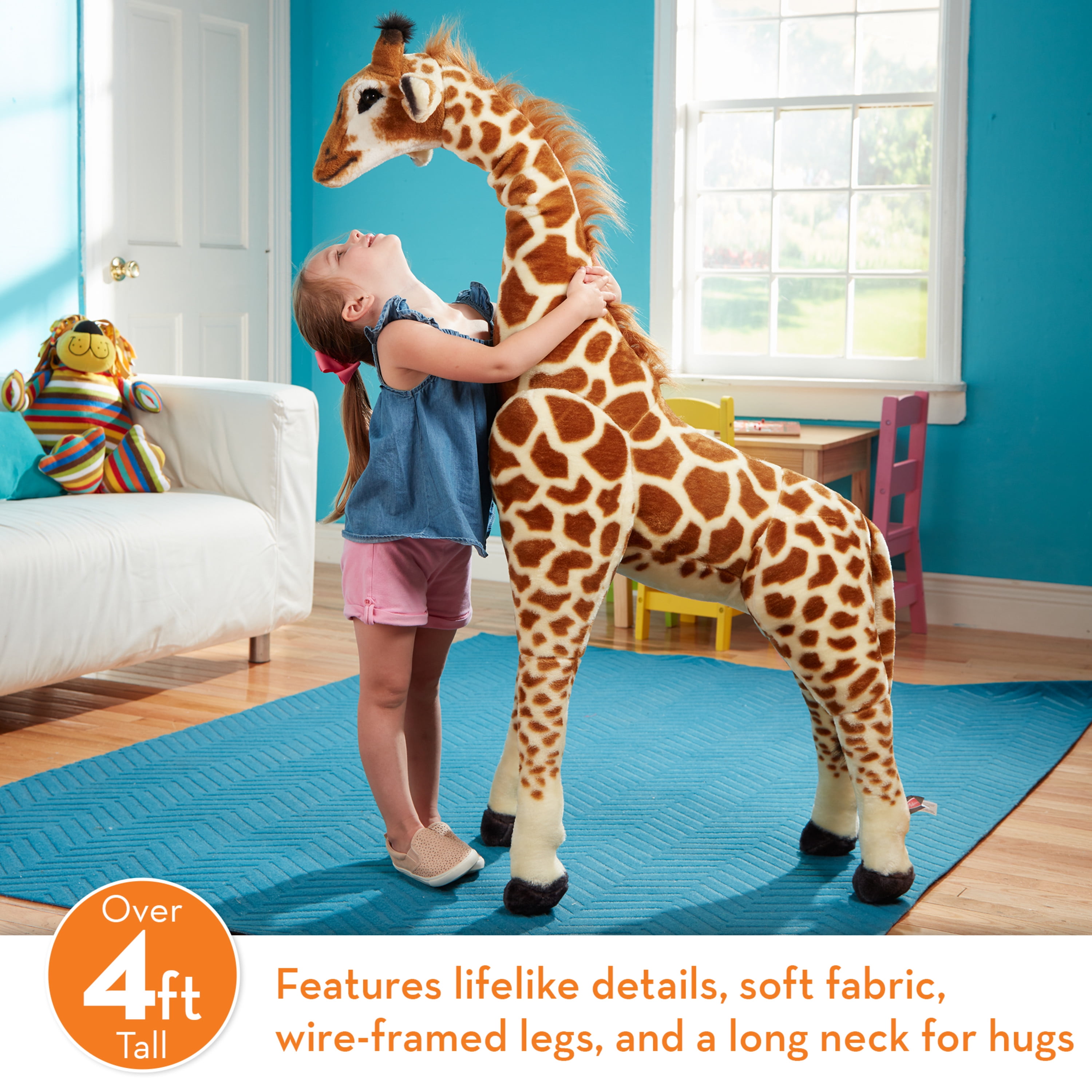 Jani the Savannah Giraffe, 4 1/2 Foot Giant Stuffed Animal Jumbo Plush, Shipping from Texas
