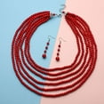 thumbnail image 2 of Shop LC Red Costume Costume Jewelry Set Howlite Beaded Earrings Bib Chunky Necklace for Women Size 18 to 20" Birthday Gifts for Women, 2 of 6