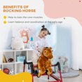thumbnail image 4 of Kids Spring Rocking Horse, Ride on Horse for Girls and Boys with Animal Sounds, Plush Horse Ride-on with Soft Feel, Interactive Toy for Kids, 4 of 5
