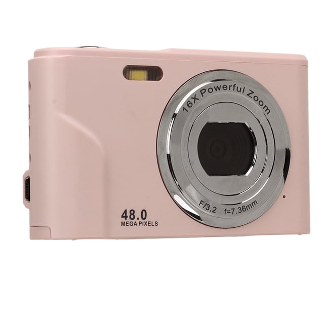 Cámara digital Bling Bling 48MP Zoom 16X 1080P HD Pantalla IPS 2.4 pulgadas Rosa