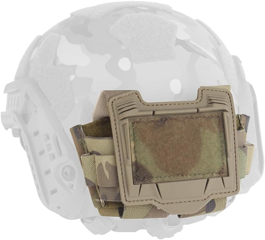 ABCISI Tactical Helmet Battery Pouch, Counterweight Pouch, Helmet Battery Pack Balance Weight Bag with Hook&Loop, Tactical Helmet Accessories, Khaki