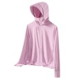 thumbnail image 4 of Women's Cool Feeling UPF 50+ Sun Protection Hoodie Regular Fit Solid Color Hooded Long Sleeve Lightweight Breathable UV Coat for Casual Outdoor Pink XXL, 4 of 7