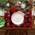 thumbnail image 2 of TIELUTT Christmas Placemat Linen Tablecloth Thermal Dining Table Food Mat Kitchen Table round Set for 4 Large round Dining Table Set for 4 Dining Table Set round 4 Piece Glass Fall Place Mats Indoor, 2 of 4