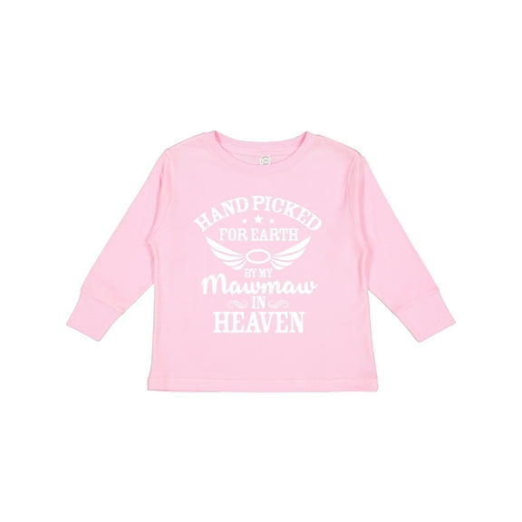 Inktastic Handpicked for Earth By My Mawmaw in Heaven with Angel Wings Boys or Girls Long Sleeve Toddler T-Shirt