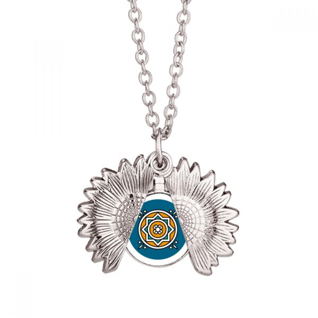 Resumen Marruecos estilo patron de geometria Collar de girasol collar collar collar colgante
