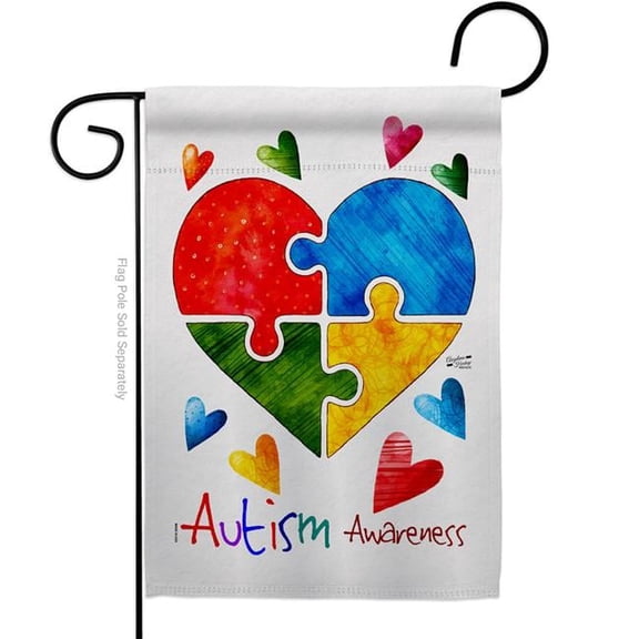 Angeleno Heritage G135487-BO Autism Love Support Awareness 13 x 18.5 in. Double-Sided Decorative Vertical Garden Flags for House Decoration Banner Yard Gift