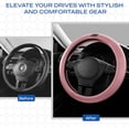 thumbnail image 3 of Skechers Steering Wheel Cover, Leather Steering Wheel Cover for Cars, Non-Slip Steering Wheel Cover, Universal Fit Steering Wheel Cover for SUV Truck (14.5"-15"), Pink, 3 of 7