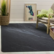 Safavieh Daytona Cletus Abstract Polyester Machine Washable Area Rug, Black, 5'1" x 7'6"