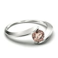 thumbnail image 2 of Gorgeous Solitaire 1 Carat Round Cut Morganite Unique Engagement Ring, Classic Wedding Ring in 925 Sterling Silver With 18k White Gold Plating Band, Gift For Her, Promise, 2 of 3