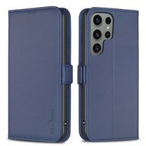for Samsung Galaxy S25 Ultra Phone Case, [3 Credit Card Slots] Slim Flip Folio Book Shockproof Holder Stand Case, Classic Full Body Protective Women Men for Galaxy S25 Ultra Wallet Cover, Blue