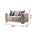 thumbnail image 5 of Pemberly Row Thick Velvet Fabric 2Pc Living Room Set Made With Wood in Beige, 5 of 10